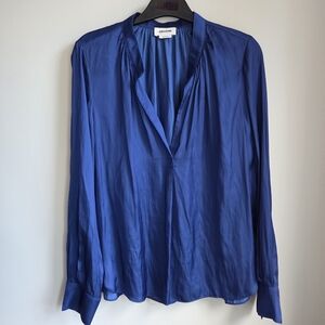 NWOT Zadig & Voltaire Tink Satin Silky Flowy Blouse Vibrant Saphire Blue XS
